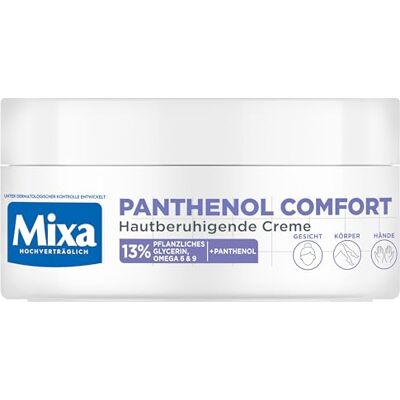 Mixa Kalmerende crème voor gezicht, lichaam en handen, voor droge en eczeemgevoelige huid, genezende crème tegen roodheid en jeuk, panthenol comfort, 150 ml Mixa Kalmerende crème voor gezicht, lichaam en handen, voor droge en eczeemgevoelige huid, genezende crème tegen roodheid en jeuk, panthenol comfort, 150 ml