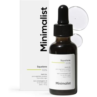 Minimalist Squalane Ultralichte gezichtsolie van 100% (plantaardig afgeleid), verbetert de hydratatie van de huid, hydrateert het licht en vermindert fijne lijntjes, transparant, 30 ml (1 stuk) Minimalist Squalane Ultralichte gezichtsolie van 100% (plantaardig afgeleid), verbetert de hydratatie van de huid, hydrateert het licht en vermindert fijne lijntjes, transparant, 30 ml (1 stuk)