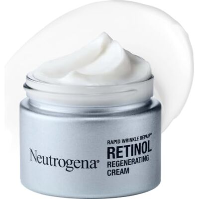 Neutrogena Rapid Wrinkle Repair Retinol Regenerating Face Cream & Hyaluronic Acid Anti Wrinkle Face Moisturizer, Neck Cream, with Hyaluronic Acid & Retinol, 1.7 oz (Pack of 2) Neutrogena Rapid Wrinkle Repair Retinol Regenerating Face Cream & Hyaluronic Acid Anti Wrinkle Face Moisturizer, Neck Cream, with Hyaluronic Acid & Retinol, 1.7 oz (Pack of 2)