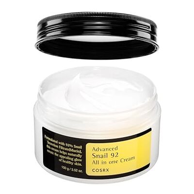 COSRX Advanced Snail 92 All-in-One Cream, 92% gefilterd slakkenmucine vochtinbrengende afscheiding, gezichtscrème, langdurige hydratatie, 100 g COSRX Advanced Snail 92 All-in-One Cream, 92% gefilterd slakkenmucine vochtinbrengende afscheiding, gezichtscrème, langdurige hydratatie, 100 g