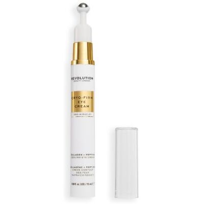 Revolution Beauty London Revolution Pro Miracle Cryo-Firm oogcrème, collageen en peptiden, 15 ml Oogcrème met collageen en peptiden, richt zich op vermoeide ogen en rimpels, veganistisch en dierproefvrij Revolution Beauty London Revolution Pro Miracle Cryo-Firm oogcrème, collageen en peptiden, 15 ml Oogcrème met collageen en peptiden, richt zich op vermoeide ogen en rimpels, veganistisch en dierproefvrij