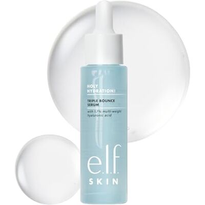 e.l.f. SKIN Holy Hydration! Triple Bounce Serum, 1,7% hyaluronzuurserum voor een volle en veerkrachtige huid, ideaal voor het hydrateren van droge huid, veganistisch en proefdiervrij e.l.f. SKIN Holy Hydration! Triple Bounce Serum, 1,7% hyaluronzuurserum voor een volle en veerkrachtige huid, ideaal voor het hydrateren van droge huid, veganistisch en proefdiervrij