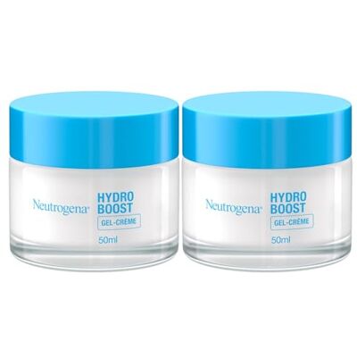 Neutrogena , Hydro Boost Gel Crème (2 x 50 ml) – vochtinbrengende crème voor de gevoelige huid met hyaluronzuur en botanische trehalose – hydraterende gel voor een frisse en stralende teint Neutrogena , Hydro Boost Gel Crème (2 x 50 ml) – vochtinbrengende crème voor de gevoelige huid met hyaluronzuur en botanische trehalose – hydraterende gel voor een frisse en stralende teint