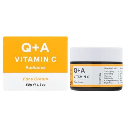 Q+A Vitamin C Glanscrème – vochtinbrengende en anti-aging gezichtscrème met collageenstimulerende vitamine C, Centella Asiatica ter verbetering van de elasticiteit, 50 g Q+A Vitamin C Glanscrème – vochtinbrengende en anti-aging gezichtscrème met collageenstimulerende vitamine C, Centella Asiatica ter verbetering van de elasticiteit, 50 g