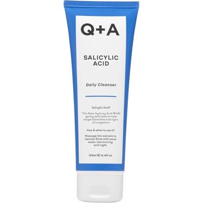 Q+A Dagelijkse reiniger met salicylzuur – peeling voor lichte huid, richt puistjes en poriën, hydraterend met beton en allantoïne, veganistisch en dierproefvrij, 125 ml Q+A Dagelijkse reiniger met salicylzuur – peeling voor lichte huid, richt puistjes en poriën, hydraterend met beton en allantoïne, veganistisch en dierproefvrij, 125 ml