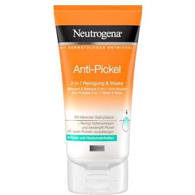 Neutrogena Anti-pilling gezichtsreiniger, 2-in-1 reiniging en salicylzuurmasker voor onzuivere huid, olievrij, 150 ml Neutrogena Anti-pilling gezichtsreiniger, 2-in-1 reiniging en salicylzuurmasker voor onzuivere huid, olievrij, 150 ml
