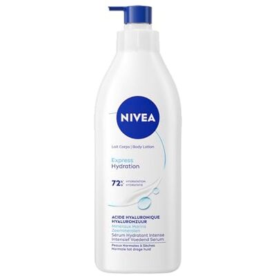 NIVEA Express Bodylotion met Pomp Voor Normale tot Droge Huid Hyaluronzuur en Voedend Serum 72H Hydraterende Lotion 400 ml NIVEA Express Bodylotion met Pomp Voor Normale tot Droge Huid Hyaluronzuur en Voedend Serum 72H Hydraterende Lotion 400 ml