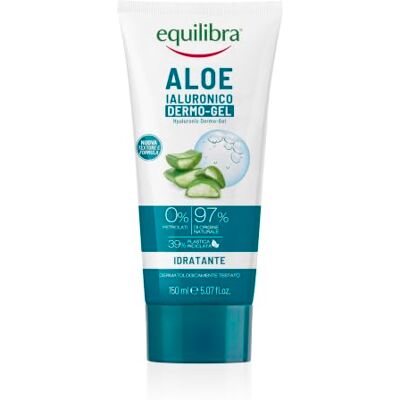 Equilibra Corpo, aloë dermo-gel hyaluron, hydraterende en lenictive effectgel op resistente huid of irritatie voor zonlicht, punten of scheerbeurt op basis van aloë vera en hyaluronzuur, 150 ml Equilibra Corpo, aloë dermo-gel hyaluron, hydraterende en lenictive effectgel op resistente huid of irritatie voor zonlicht, punten of scheerbeurt op basis van aloë vera en hyaluronzuur, 150 ml