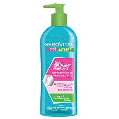 GEROVITAL Reinigende schuimende reinigingsgel voor het gezicht, acne met salicylzuur, vermindert talg zonder uit te drogen, zachte en effectieve was, vette huid, 150 ml, Stop Acnee GEROVITAL Reinigende schuimende reinigingsgel voor het gezicht, acne met salicylzuur, vermindert talg zonder uit te drogen, zachte en effectieve was, vette huid, 150 ml, Stop Acnee