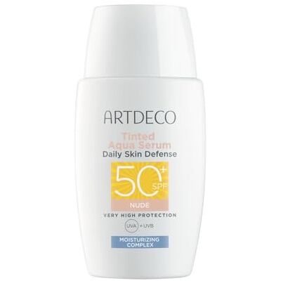 Artdeco Tinted Aqua Serum Daily Skin Defense SPF50+ Soin de jour teinté avec très haute protection solaire Fluide ultra léger avec acide hyaluronique & vitamine E Finition naturelle 1 x 40 ml Artdeco Tinted Aqua Serum Daily Skin Defense SPF50+ Soin de jour teinté avec très haute protection solaire Fluide ultra léger avec acide hyaluronique & vitamine E Finition naturelle 1 x 40 ml