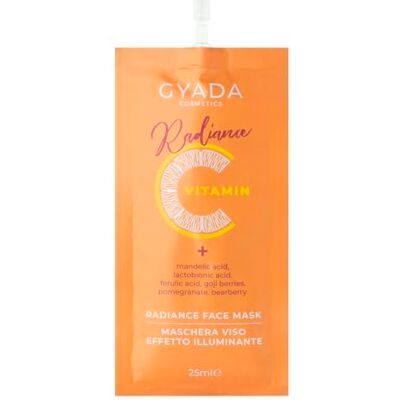 GYADA COSMETICS , Radiance Gezichtsmasker, glanzend, hydraterend, maakt de huid zacht, glad en elastisch, contrast tekenen van leeftijd en expressie, op basis van vitamine C, 25 ml GYADA COSMETICS , Radiance Gezichtsmasker, glanzend, hydraterend, maakt de huid zacht, glad en elastisch, contrast tekenen van leeftijd en expressie, op basis van vitamine C, 25 ml