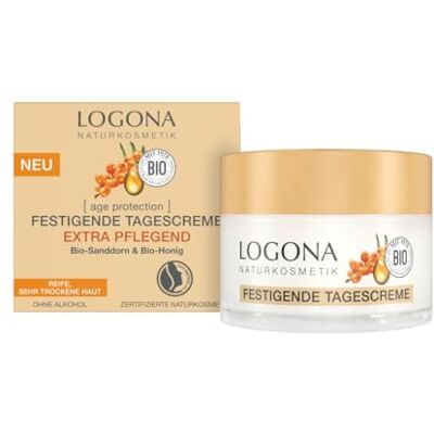 LOGONA Naturkosmetik Anti-aging dagcrème voor rijpe huid, veganistische formule, met biologische duindoorn en hyaluronzuur, bescherming tegen veroudering, 50 ml LOGONA Naturkosmetik Anti-aging dagcrème voor rijpe huid, veganistische formule, met biologische duindoorn en hyaluronzuur, bescherming tegen veroudering, 50 ml