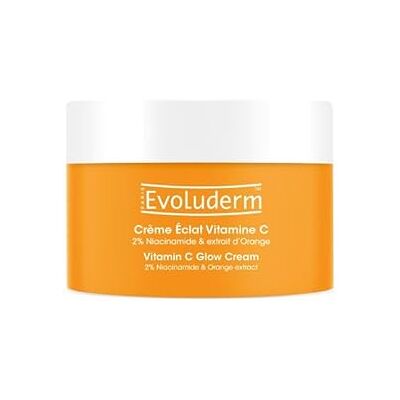Evoluderm Gezichtscrème glans vitamine C – 50 ml – 96% ingrediënten van natuurlijke oorsprong – 2% niacinamide & sinaasappelextract Evoluderm Gezichtscrème glans vitamine C – 50 ml – 96% ingrediënten van natuurlijke oorsprong – 2% niacinamide & sinaasappelextract