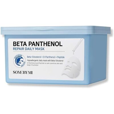 SOME BY MI Beta-Panthenol Repair Daily Mask, 30 stuks, veganistisch stoffen masker, barrière-reparatie, intensieve hydraterende verzorging, Koreaanse huidverzorging SOME BY MI Beta-Panthenol Repair Daily Mask, 30 stuks, veganistisch stoffen masker, barrière-reparatie, intensieve hydraterende verzorging, Koreaanse huidverzorging