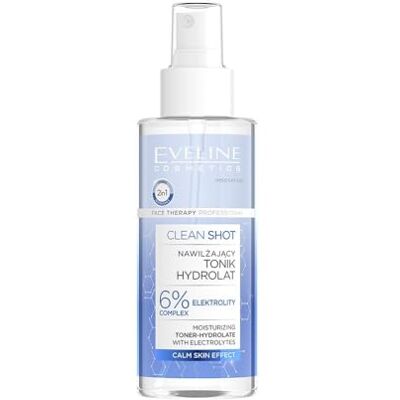 EVELINE COSMETICS Face Therapy Professional Clean Shot Tonic Hydrolaat hydraterend met neroli en elektrolyten, veganistische formule, 150 ml EVELINE COSMETICS Face Therapy Professional Clean Shot Tonic Hydrolaat hydraterend met neroli en elektrolyten, veganistische formule, 150 ml