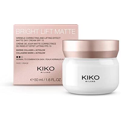 Kiko Milano Bright Lift Matte, matte lifting dagcrème met zeecollageen Spf 15 Kiko Milano Bright Lift Matte, matte lifting dagcrème met zeecollageen Spf 15
