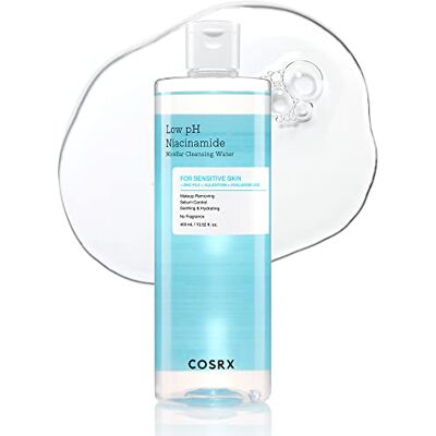 COSRX Low pH Niacinamide Micellar Cleansing Water 13.52fl.oz/400ml, Milde dagelijkse gezichtsreiniging Wassen voor gevoelige huid, talgcontrole, parabenen Gratis, Korean Skincare COSRX Low pH Niacinamide Micellar Cleansing Water 13.52fl.oz/400ml, Milde dagelijkse gezichtsreiniging Wassen voor gevoelige huid, talgcontrole, parabenen Gratis, Korean Skincare