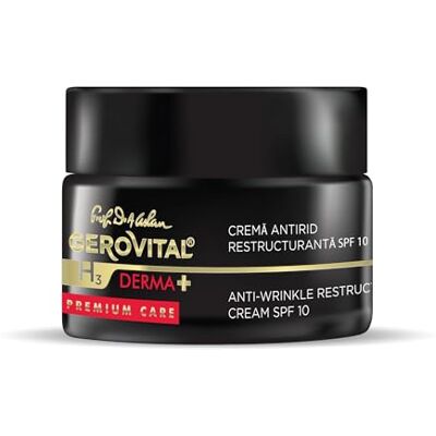 GEROVITAL Herstructurerende anti-rimpelcrème met SPF 10, naaldvrije vulwerking, herstelt de elasticiteit en stevigheid van de huid, 50 ml, H3 Derma Premium Care GEROVITAL Herstructurerende anti-rimpelcrème met SPF 10, naaldvrije vulwerking, herstelt de elasticiteit en stevigheid van de huid, 50 ml, H3 Derma Premium Care