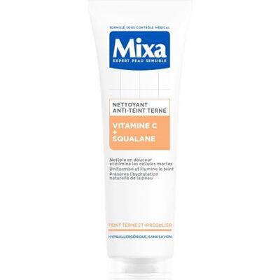 Mixa Comfort Anti-Tint Reinigingsmiddel met Vitamine C & Squalane Doffe, Onregelmatige Huid Hydraterende Gezichtsverzorging Bescherming Zachte Make-up Remover 150 ml Mixa Comfort Anti-Tint Reinigingsmiddel met Vitamine C & Squalane Doffe, Onregelmatige Huid Hydraterende Gezichtsverzorging Bescherming Zachte Make-up Remover 150 ml