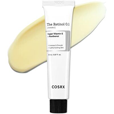 COSRX Retinol 0,1% crème, 0,67 oz, anti-aging oog- en nekcrème met retinoïde behandeling voor een stevige huid, vermindert klitten, fijne lijntjes, tekenen van veroudering COSRX Retinol 0,1% crème, 0,67 oz, anti-aging oog- en nekcrème met retinoïde behandeling voor een stevige huid, vermindert klitten, fijne lijntjes, tekenen van veroudering