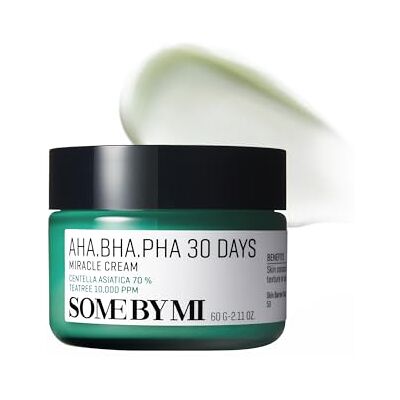 SOME BY MI AHA BHA PHA 30 Days Miracle Cream 60 ml Zachte peeling gezichtscrème met salicylzuur en centella kalmeert en zuivert dagelijks Koreaanse verzorging SOME BY MI AHA BHA PHA 30 Days Miracle Cream 60 ml Zachte peeling gezichtscrème met salicylzuur en centella kalmeert en zuivert dagelijks Koreaanse verzorging