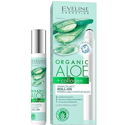 EVELINE COSMETICS Organic Aloe + Collagène Moisturizing Roll-on Modeling Eye Contour 15 ml EVELINE COSMETICS Organic Aloe + Collagène Moisturizing Roll-on Modeling Eye Contour 15 ml