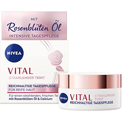 NIVEA Vital Rijke hydraterende crème voor een rijpe huid (50 ml) met olie en calcium, gezichtsverzorging voor een rijpe huid NIVEA Vital Rijke hydraterende crème voor een rijpe huid (50 ml) met olie en calcium, gezichtsverzorging voor een rijpe huid