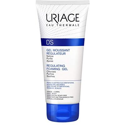 Uriage DS Regulerende schuimgel, 150 ml, reinigt, verduidelijkt en kalmeert de huid die gevoelig is voor irritatie, roodheid en roos, geschikt voor lichaam, gezicht, hoofdhuid en handen Uriage DS Regulerende schuimgel, 150 ml, reinigt, verduidelijkt en kalmeert de huid die gevoelig is voor irritatie, roodheid en roos, geschikt voor lichaam, gezicht, hoofdhuid en handen