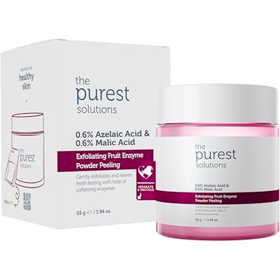 The Purest Solutions Fruit Enzyme Powder Exfoliator & Peeling (0,6% Azelaic Acid & 0,6% Malic Acid) Boosts Regeneration Cycle & Targets Radiant Skin Veganistisch Cruelty Free Milieuvriendelijk (55 g) The Purest Solutions Fruit Enzyme Powder Exfoliator & Peeling (0,6% Azelaic Acid & 0,6% Malic Acid) Boosts Regeneration Cycle & Targets Radiant Skin Veganistisch Cruelty Free Milieuvriendelijk (55 g)