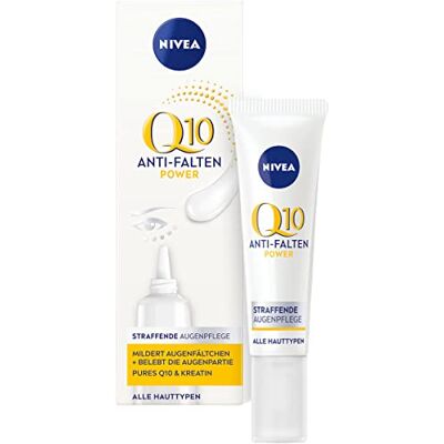 NIVEA Q10 Anti-rimpel oogverzorging, 15 ml, oogcrème tegen donkere kringen, Moisturizer met Q10 en creatine voor gevoelige ogen NIVEA Q10 Anti-rimpel oogverzorging, 15 ml, oogcrème tegen donkere kringen, Moisturizer met Q10 en creatine voor gevoelige ogen