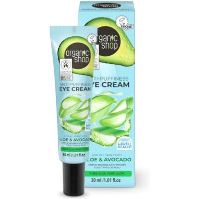 Organic Shop Anti-zwelling oogcrème voor alle huidtypes, avocado en aloë (30 ml) Organic Shop Anti-zwelling oogcrème voor alle huidtypes, avocado en aloë (30 ml)