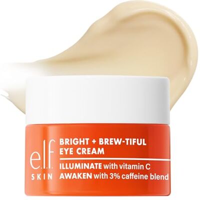 e.l.f. SKIN Bright + Brew-tiful mini-oogcrème, helpt het oog te verlichten, donkere kringen en wallen onder de ogen te verlichten, veganistisch en dierproefvrij gecertificeerd e.l.f. SKIN Bright + Brew-tiful mini-oogcrème, helpt het oog te verlichten, donkere kringen en wallen onder de ogen te verlichten, veganistisch en dierproefvrij gecertificeerd