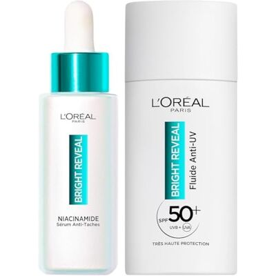 L'Oreal Paris L'Oréal Paris Anti-vlek routine – serum & vloeistof anti-UV SPF50+ – verrijkt met niacinamide – beschermt en egaliseert – voor alle huidtypes – Bright Reveal L'Oreal Paris L'Oréal Paris Anti-vlek routine – serum & vloeistof anti-UV SPF50+ – verrijkt met niacinamide – beschermt en egaliseert – voor alle huidtypes – Bright Reveal