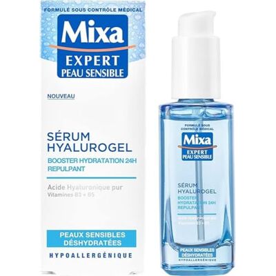 Mixa Expert Sensitive Hyalurogel serum – booster hydratatie 24 uur repulserend – zuiver hyaluronzuur, vitamine B3 + B5 Mixa Expert Sensitive Hyalurogel serum – booster hydratatie 24 uur repulserend – zuiver hyaluronzuur, vitamine B3 + B5