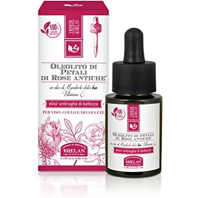 Helan , Antieke rozenblaadjeshuleoliet, Dolci amandelolie, Elisir anti-rimpel, 15 ml Helan , Antieke rozenblaadjeshuleoliet, Dolci amandelolie, Elisir anti-rimpel, 15 ml