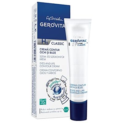 GEROVITAL Oog- en lippencrème met anti-rimpeleffect voor vrouwen en mannen, intensieve hydratatie, hyaluronzuur en vitamine E, 15 ml, H3 Classic GEROVITAL Oog- en lippencrème met anti-rimpeleffect voor vrouwen en mannen, intensieve hydratatie, hyaluronzuur en vitamine E, 15 ml, H3 Classic