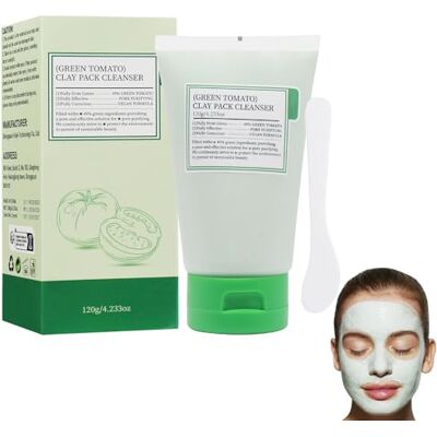 Horuili kleimasker voor gezichtsreiniging, groene tomaat masker, masker toepassing, hydratatie, groene tomatenklei masker, gezicht poriën reinigen Horuili kleimasker voor gezichtsreiniging, groene tomaat masker, masker toepassing, hydratatie, groene tomatenklei masker, gezicht poriën reinigen