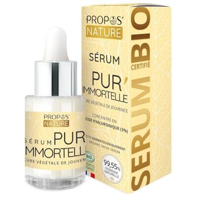 PROPOS'NATURE Pur'Immortelle Bio Serum Met etherische olie van immortelle Hyaluronzuur (3%) 99% natuurlijk Gemaakt in Frankrijk 30 ml PROPOS'NATURE Pur'Immortelle Bio Serum Met etherische olie van immortelle Hyaluronzuur (3%) 99% natuurlijk Gemaakt in Frankrijk 30 ml