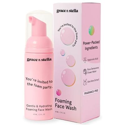 grace & stella Gezichtsreinigingsschuim (60 ml) voor droge en gevoelige huid, winnaar van de prijs voor uitmuntendheid voor de huid, schuimgel, reinigt zacht en hydraterend, gezichtsreiniger voor dames en heren grace & stella Gezichtsreinigingsschuim (60 ml) voor droge en gevoelige huid, winnaar van de prijs voor uitmuntendheid voor de huid, schuimgel, reinigt zacht en hydraterend, gezichtsreiniger voor dames en heren
