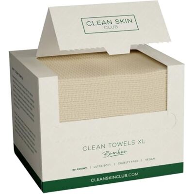 CLEAN SKIN CLUB Schone Handdoeken XL Bamboe Rayon, 100% USDA Biobased Gezichtsdoekje, Wegwerp Gezichtsdoekje, Make-up Remover Droogdoekjes, Ultra Zacht, 50 Ct, 1 Pak CLEAN SKIN CLUB Schone Handdoeken XL Bamboe Rayon, 100% USDA Biobased Gezichtsdoekje, Wegwerp Gezichtsdoekje, Make-up Remover Droogdoekjes, Ultra Zacht, 50 Ct, 1 Pak