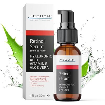 YEOUTH Retinol gezichtsserum met hyaluronzuur en vitamine E, 28,3 g YEOUTH Retinol gezichtsserum met hyaluronzuur en vitamine E, 28,3 g
