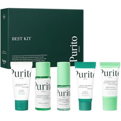 PURITO SEOUL Best Kit Huidverzorgingsroutine met reiniger en panthenolcrème, ongeparfumeerd en verkwikkend Centella-serum voor alle huidtypes, geschenkdoos, voor het gezicht, serum PURITO SEOUL Best Kit Huidverzorgingsroutine met reiniger en panthenolcrème, ongeparfumeerd en verkwikkend Centella-serum voor alle huidtypes, geschenkdoos, voor het gezicht, serum