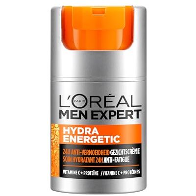 L'Oreal Men Expert L'Oreal Hydra Energ. Daily Moist.Lotion-Pomp 50 ml Met vitamine C, 24 uur hydratatie voor de huid van mannen, bestrijdt droogheid en donkere kringen, snelle absorptie L'Oreal Men Expert L'Oreal Hydra Energ. Daily Moist.Lotion-Pomp 50 ml Met vitamine C, 24 uur hydratatie voor de huid van mannen, bestrijdt droogheid en donkere kringen, snelle absorptie