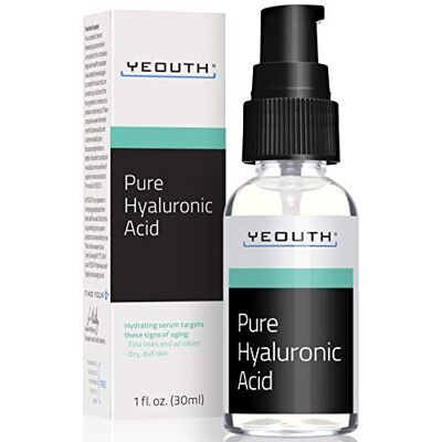 YEOUTH Hyaluronzuur Serum Voor het Gezicht van – 100% Pure Anti Aging Formule! Houdt 1000x het Gewicht in Water Vast, Maakt het Gezicht Voller en Hydrateert de Huid, Verminderd Rimpels – Natuurlijke Moisturizer – Gemaakt in USA (1 oz) YEOUTH Hyaluronzuur Serum Voor het Gezicht van – 100% Pure Anti Aging Formule! Houdt 1000x het Gewicht in Water Vast, Maakt het Gezicht Voller en Hydrateert de Huid, Verminderd Rimpels – Natuurlijke Moisturizer – Gemaakt in USA (1 oz)