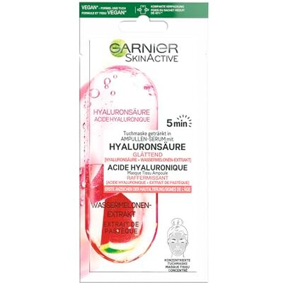 Garnier SkinActive verstevigend bladmasker voor de ampul, tegen de tekenen van veroudering, hyaluronzuur en watermeloenextract Garnier SkinActive verstevigend bladmasker voor de ampul, tegen de tekenen van veroudering, hyaluronzuur en watermeloenextract