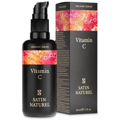 Satin Naturel Biologisch Vitamine C-serum, 50 ml, tegen bruine vlekken en hydraterend, antioxidant voller gezichtsserum met hyaluronzuur, gezichtsverzorging, glanzend en gelijkmatig Satin Naturel Biologisch Vitamine C-serum, 50 ml, tegen bruine vlekken en hydraterend, antioxidant voller gezichtsserum met hyaluronzuur, gezichtsverzorging, glanzend en gelijkmatig