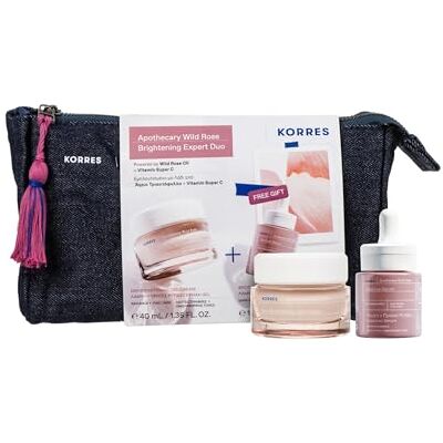 KORRES Apothecary Wild Rose stralende teint: Expert Duo 40 ml dagcrème set en 2-fasen van 15 ml booster voor een zachte teint en een gelijkmatige teint, siliconenvrij en parabenenvrij, veganistisch KORRES Apothecary Wild Rose stralende teint: Expert Duo 40 ml dagcrème set en 2-fasen van 15 ml booster voor een zachte teint en een gelijkmatige teint, siliconenvrij en parabenenvrij, veganistisch