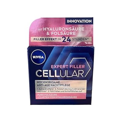 NIVEA Hyaluron Cellular Filler Anti-aging nachtcrème (50 ml) regenererende gezichtsverzorging met magnolia-extract hydraterende verzorging voor de nacht NIVEA Hyaluron Cellular Filler Anti-aging nachtcrème (50 ml) regenererende gezichtsverzorging met magnolia-extract hydraterende verzorging voor de nacht