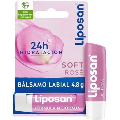 Liposan Soft Rosé (1 x 4,8 g), cacaoroze lippenbalsem voor een zachte en stralende glans, hydraterende balsem voor zijdezachte en hydraterende lippen Liposan Soft Rosé (1 x 4,8 g), cacaoroze lippenbalsem voor een zachte en stralende glans, hydraterende balsem voor zijdezachte en hydraterende lippen