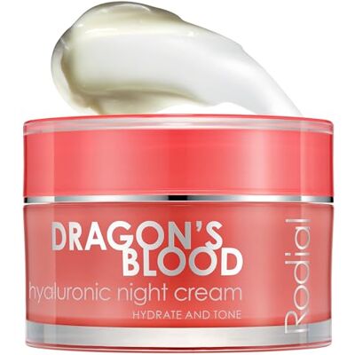 Rodial Dragon's Blood Hyaluronische nachtcrème, 50 ml, anti-aging en anti-rimpelcrème, drakenbloed, niacinamide, retinol en squalane om de huid te hydrateren en te verlichten Rodial Dragon's Blood Hyaluronische nachtcrème, 50 ml, anti-aging en anti-rimpelcrème, drakenbloed, niacinamide, retinol en squalane om de huid te hydrateren en te verlichten